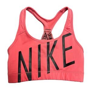 Nike Dri Fit Coral Black Sports Bra Victory Graphic Size Small 888571-823